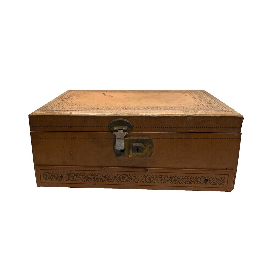 Vintage Wooden Wind Up Musical Jewelry Box